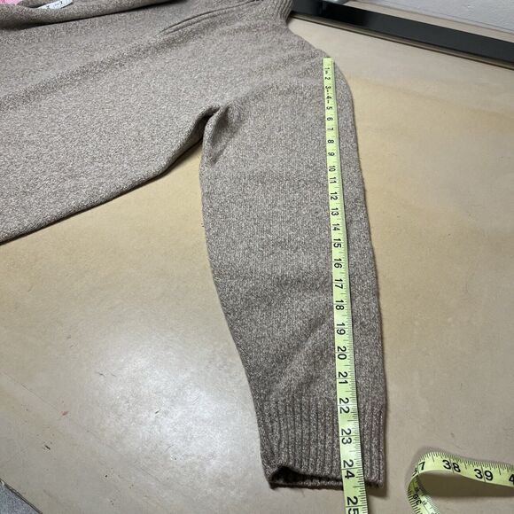 Warren & Parker Mens 1/4 Zip Sweater Size XXL Lambswool Nylon Elbow Patches Tan - Picture 12 of 12